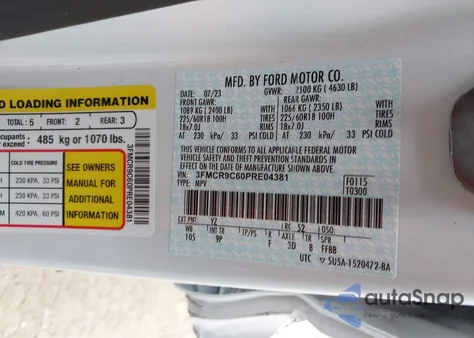 2023 Ford Bronco Sport Outer Banks из США, поврежденный, VIN 3FMCR9C60PRE04381